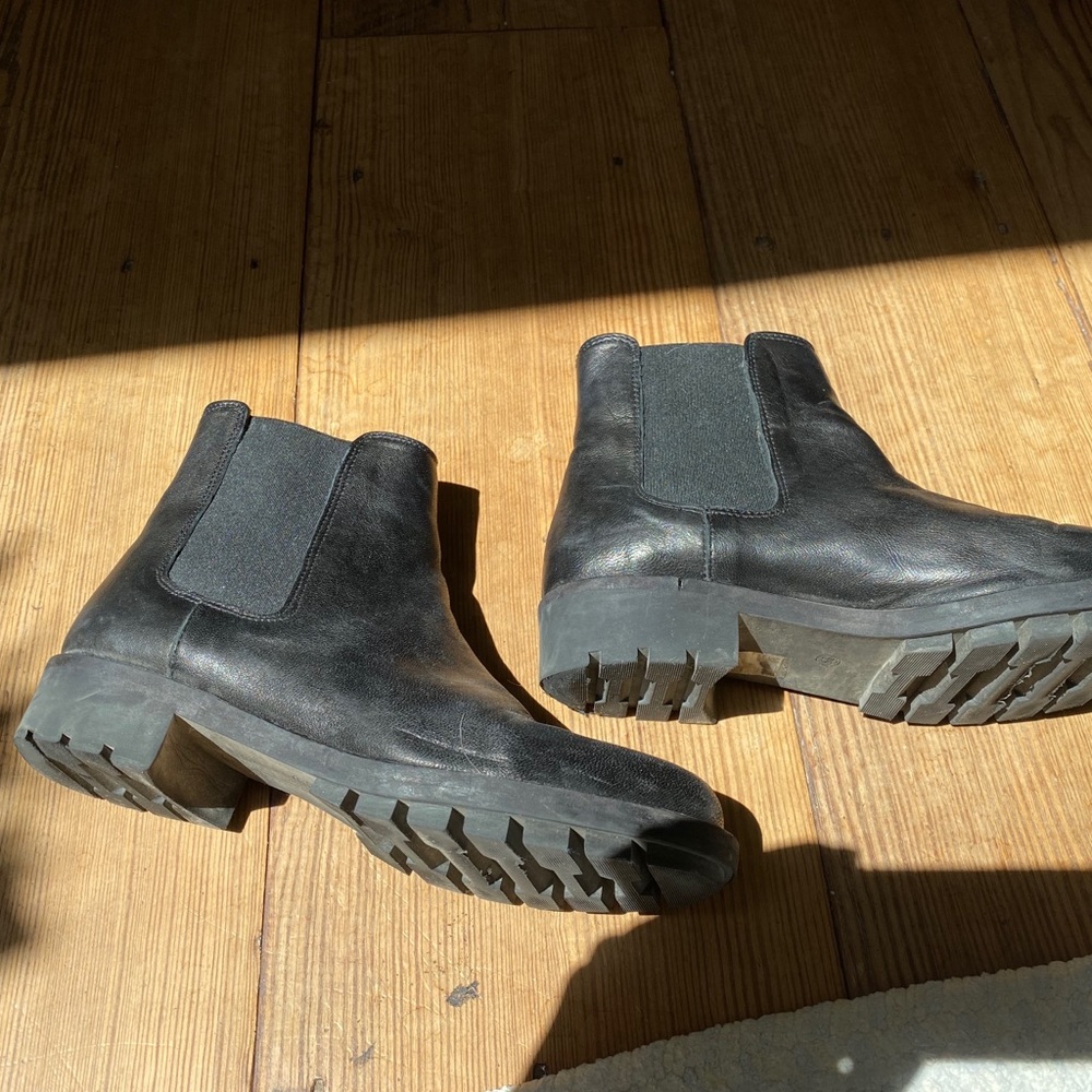 Chunky black lug-sole Chelsea boots -$100 off!